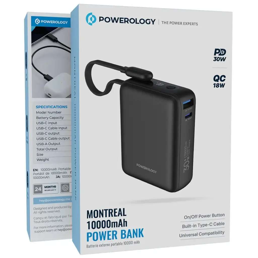 Powerology Montreal Power Bank 10000mAh - Linkphones Center
